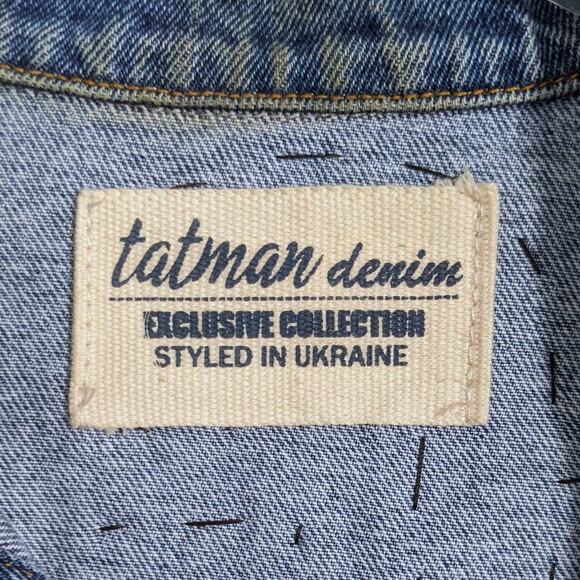 Tatman Handmade Hand-Painted Vogue Denim Jacket, Size M/L - Picture 8 of 9